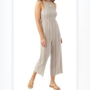 NWT O'Neill striped Dellora smocked jumpsuit size xs